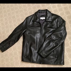 Men’s Calvin Klein Lined Leather Jacket